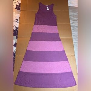 GAP Striped Tank Maxi Dress – Size XL – Shy Violet – New With Tags